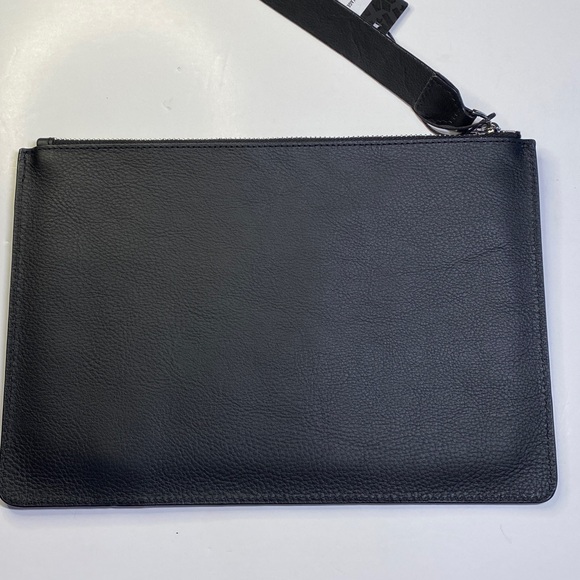 New MACKAGE Darcy Leather Bag Clutch Purse Black Top Zipper NWT - Picture 9 of 14